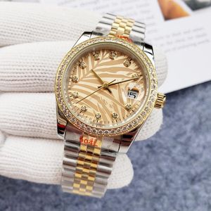 Orologio meccanico automatico da uomo Orologio di design classico da 36,8 mm con diamanti Orologio in foglia d'oro 904L tutto quadrante in acciaio inossidabile Orologio impermeabile con zaffiro montre de luxe