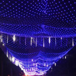 大規模10mx8m 2000 LEDネットメッシュストリングライトクリスマスニューイヤーガーデン芝生ウェディングホリデー照明装飾EU 212N