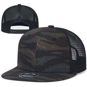 Snapbacks moda camuffamento maglia cappello cotone fibbia flat top camion primavera ed estate mens berretto da baseball sole 230719