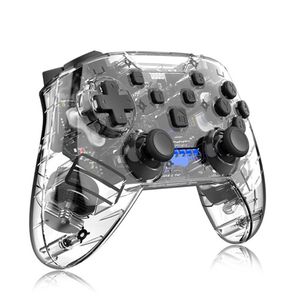 Controle remoto sem fio Bluetooth transparente com função de vibração Pro Gamepad Joystick para Nintendo Switch Console254o