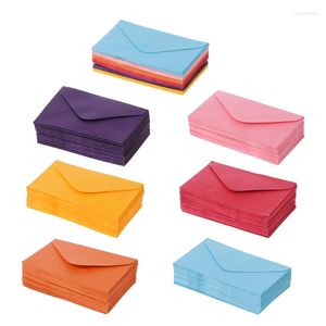 Embalagem de presente 50 unidades conjunto de envelopes coloridos 6x10 cm para correspondência carta cartões postais convite de festa D5QC