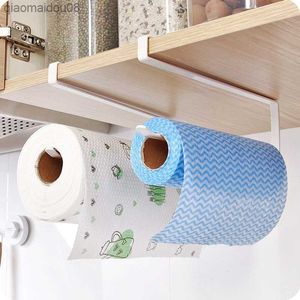 Kitchen Roll Paper Holder Cabinet Fresh-keeping Film Storage Hook Cloth Towel Rack Napkin Hanger Towel Rack Storage Organizer L230704