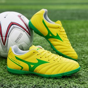 Safety Shoes Professional Brand Yellow Laceup Leather Soccer Men Breathable Nonslip Men's Football Training TF Futsal Man 230719