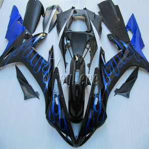 ABS-Kunststoff-Verkleidungsset für Yamaha YZF R1 02 03, blaue Flammen, schwarze Karosserie-Verkleidungsset, YZF R1 2002 2003 OI302923