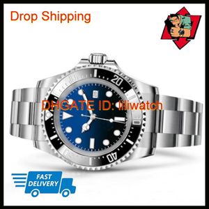 New 116660 44MM Dial Ceramic Bezel Black Watch Adjustable Strap Automatic Movement Sports Watch Sea Dweller Red Green Blue Watch C315Q