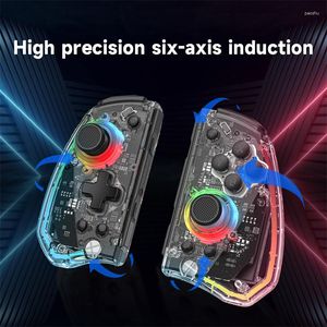 Controladores de jogo KS40 Joypad Transparente sem fio de seis eixos Joy Controller Gamepad Controle de movimento para interruptor OLED