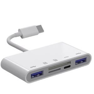 USB Hubs Type C-kortläsare USB-C till SD TF USB3 0 Ports Anslutning 5 i 1 smarta minneskort Läsare Adapter för MacBook Pro Type-318T