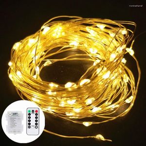 Saiten Wasserdichte Hochzeitsbeleuchtung Batterie LED Kupferdraht Lichterkette Fernbedienung Weihnachtsdekoration Party Urlaub Lampe