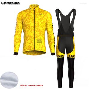 Conjuntos de corrida SPTGRVO 2023 Mens Winter Thermal Fleece Cycling Jersey Bib Long Set MTB Clothing Bicycle Uniforme Bike Clothes Women Suit