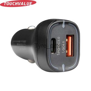Inne akumulatory ładowarki PD ładowarka samochodowa USB C USB Wskaźnik LED DUAL PORTS DC12V-24V QC3.0 Mini Portable x0720
