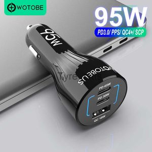 Outras Baterias Carregadores 95W 3 portas USB C Car Charger Super Fast Charging 2.0 PPS PD 65W/45W/30W/20W QC4+ 18W Para mi 12 Laptop iPhone 14 por Galaxy S22 x0720