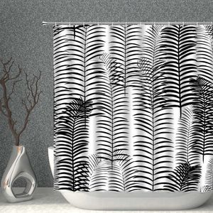 Shower Black And White Shower Curtain Waterproof Print Bath Curtain Polyester Fabric Bathroom Screen Multi-size Bathtub Decor