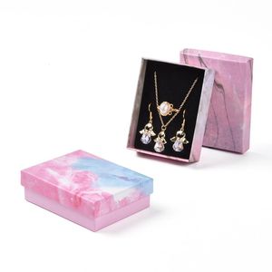 Jewelry Boxes 1824pcs Cotton Filled Cardboard Gift Box Jewelry Set Boxes for Party Wedding Birthday with Sponge Inside Square SkyBlue 230718