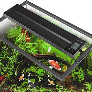 Akvarier Belysning 8 färger Auto On Off Aquarium Light Full Spectrum Fish Tank för vattenväxter med timer Sunrise Sunset LED -lampa RGB 230719