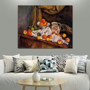 Paesaggio astratto Canvas Art Fruit Bowl Brocca e frutta 1894 Paul Cezanne Dipinto ad olio Opera d'arte moderna fatta a mano