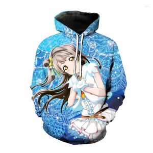 Herrtröjor anime älskar live 3d tryckt kawaii sexig tjej tröja män kvinnor mode pullover harajuku överdimensionerad hoodie unisex