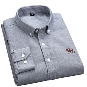 Мужские повседневные рубашки для мужчин 100% Pure Cotton Oxford Plead Topes Slim Fit Corean одежда уличная одежда 230720
