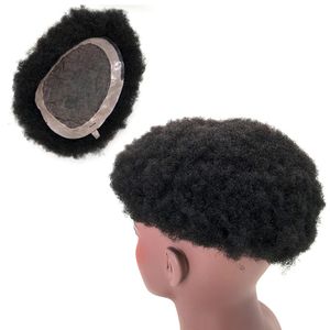 全男性WIG TOUPEE SWISS MONO LACE AFRO CURLY HUMAN HAIR TOUPEEEFOR MENS300M