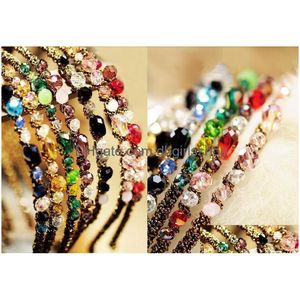 Fasce Moda Donna Crystal Hairband Tiara Accessori per capelli Clip Ornamento Ornamenti a cerchio Mix Color Drop Delivery Jewelry Hairjew Dh156