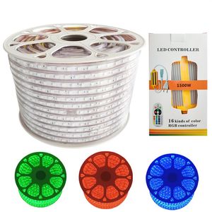 LED RGB Neon Rope Light 120V Neon Light Pasek IP67 Wodoodporne wielokolorowe Neonowe oświetlenie z IR zdalnym kontrolerem do domu Garden210t