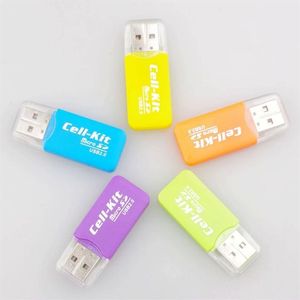 カラフルなマイクロSDカードリーダーUSB 2 0 T-FlashメモリカードリーダーTFカードリーダー500PCS LOT196Y