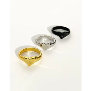 Band Rings Charm Designer Western West Queen com o mesmo Saturn Ring vivi Anéis de ouro e prata em forma de coração europeus e americanos para homens e mulheres sem caixa