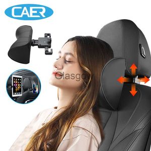 Seat Cushions Leather Car Seat Headrest Pad Memory Foam Pillow Adjustable Head Neck Rest Support Cushion with Hook Travel for Kids Adult x0720