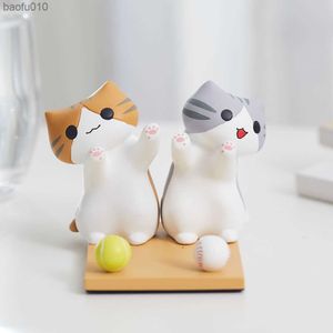 Universal High Quality Cat Desk Holder Cute Cat Support Accessories Phone Holder Doll ornaments Toy Figures Figurine Model L230619