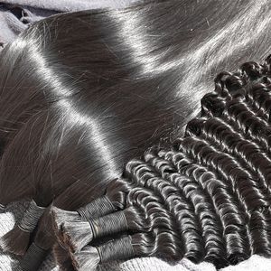 Straight Raw Vietnamese Hair Bulk Unprocessed Bulk Natural Color Human Hair Extensions