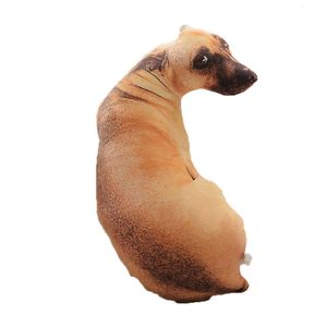 Almofadas de pelúcia almofadas 3D fofas dobradas para cães impressas almofada realista animal engraçado cabeça de cachorro cosplay crianças brinquedo favorito almofada lavável para casa 230720