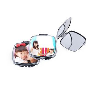 Mirrors Sublimation Portable Makeup Mirror Transfer Consumable Blank With Aluminum Heart-Shaped P O Customization Diy Creative Gift Dhqce