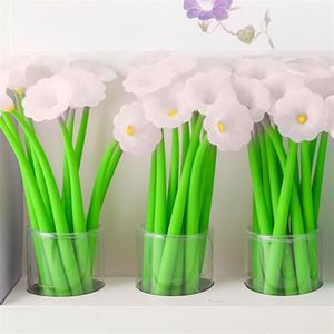 Creative Flower Art Gel Pennor Office Student Wedding Birthday Presents School Stationery kan ändra färg Hemdekor305o