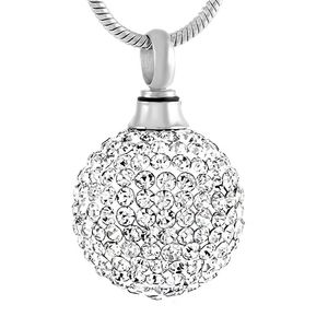 Clear Crystal Ball rostfritt stål Kremering Pendant Necklace Memory Funeral Ashes Keepsake Urn Necklace Jewelry316i