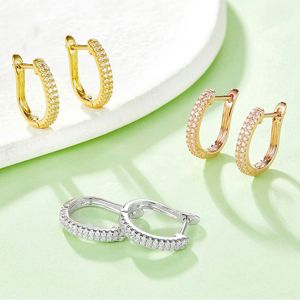 Anti-allergisk 925 Sterling Silver Moissanite Diamond Earrings Hoops for Girls Women for Party Wedding Present