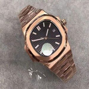 U1 relógio masculino de ouro 18K de luxo de alta qualidade Nautile 5711 movimento automático preto 40 mm safira mostrador 316 pulseira de aço inoxidável Transpa210F