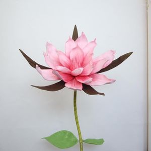 Decorative Flowers PE Foam Paper Magnolia Artificial Flower Home Decoration Pography Props Flores Wedding Backdrop Stage Setting Decor