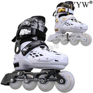 Inline Roller Skates 2021 Roller Skates Skating Sliding Inline 4 Wheels 1 Row Line Outdoor Girl Women Kids Teenager Beginner Sports Flat Figure Flash HKD230720