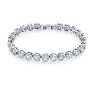 Fashion Brands Designer Round Cut CZ Stone Bracelet for Women Classical Tennis Bracelet & Bangle Jewelery Gift294N