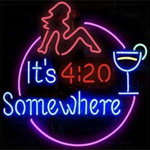 It's 420 somewhere Glass Neon Sign Flex Rope Neon Light Indoor Outdoor Decoration RGB Voltage 110V-240V244w