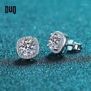Silver 925 Dangle 1-2 Carat Diamond Test Past Princess Cut D Color Moissanite Stud Earrings Brilliant Gemstone Square Dangle & Cha1778