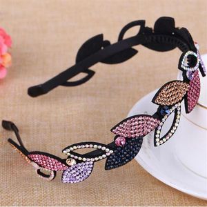New Fashion And Luxury Women Hairbands Leaves Style Hair Accessories Rhinestone Headbands Lady Hairbands Hairclips198h