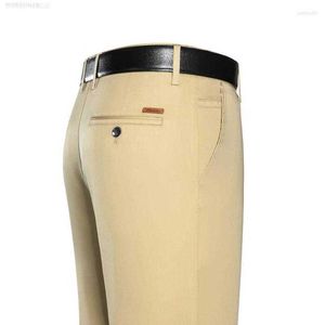 Classic Brand Men's Stretch Straight khaki trousers mens - 7 Colors, Business Loose Fit, Thin & Casual for Summer & Spring