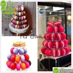 Bakning formar nya 4/6 lager aroner Display Tower Fondant Cake Decorating Supplies PVC Aron Stand Kitchen Tool Drop Delivery Home Gard Dhrsu