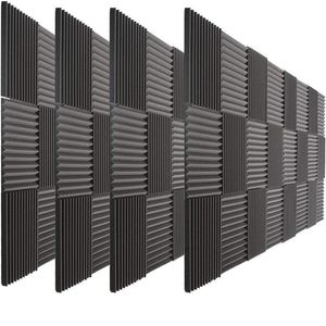 72 Pack Acoustic Foam Wedge Soundproof Home Theater Recording Studio Akustisk behandling Ljudabsorption Svampar Väggpaneler 1329o