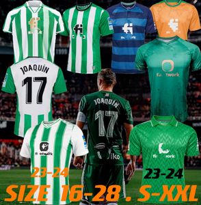 23 24 Real Betis Jersey Joaquin Loren Boudebouz Bartra A.Guardado Home Canales Edição Comemorativa Fekir 22 2023 2024 Homens Camisa de Futebol Kit Kids