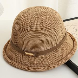 Wide Brim Hats Foldable Fisherman Straw Hat Sunscreen Sweet Summer Vacation Casual Holiday Women's Girls Fashion Bucket Beach 2023