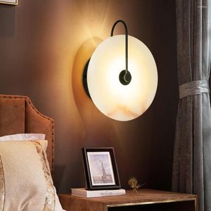 Vägglampa 16 cm 25 cm 3w natur marmor lampskärm moderna lampor kinesiska stil ljusarmaturer för el vardagsrum hem dekoration