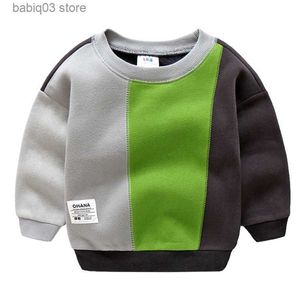 Hoodies Sweatshirts 2022 Herbst Winter 2-11 12 Jahre Teenager Kinder Langarm Farbe Patchwork Kinder Baby Kind Schule jungen Plus Velet Sweatshirts T230720