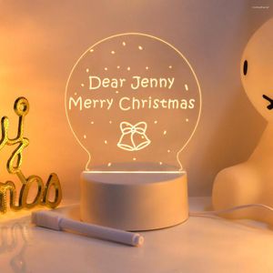 Table Lamps Message Note Board LED Lamp For Bedroom USB Power Desk Decoration Night Light Room Decor Luminaria
