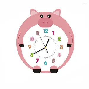 Orologi da parete Orologio da cartone animato colorato Camera dei bambini creativi Animale Camera da letto per bambini carino Semplice personalità muta Arte della moda